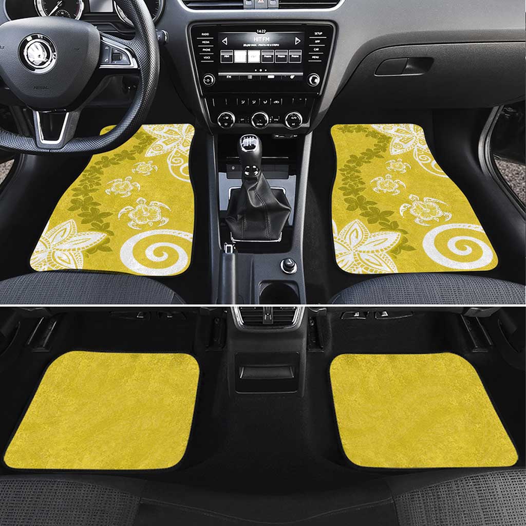 Polynesia Car Mats Yellow Tribal Turtle Floral Pattern LT05 Set 4pcs Yellow - Polynesian Pride