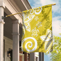 Polynesia Garden Flag Yellow Tribal Turtle Floral Pattern LT05 House Flag Yellow - Polynesian Pride