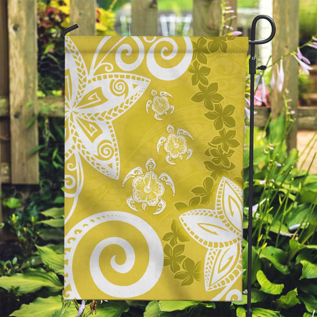 Polynesia Garden Flag Yellow Tribal Turtle Floral Pattern LT05 Garden Flag Yellow - Polynesian Pride