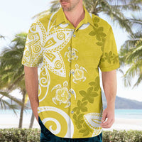 Polynesia Hawaiian Shirt Yellow Tribal Turtle Floral Pattern LT05 - Polynesian Pride
