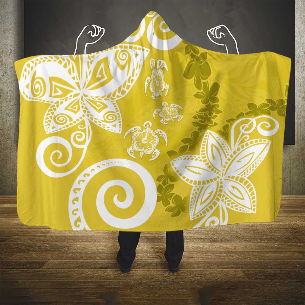 Polynesia Hooded Blanket Yellow Tribal Turtle Floral Pattern LT05 - Polynesian Pride