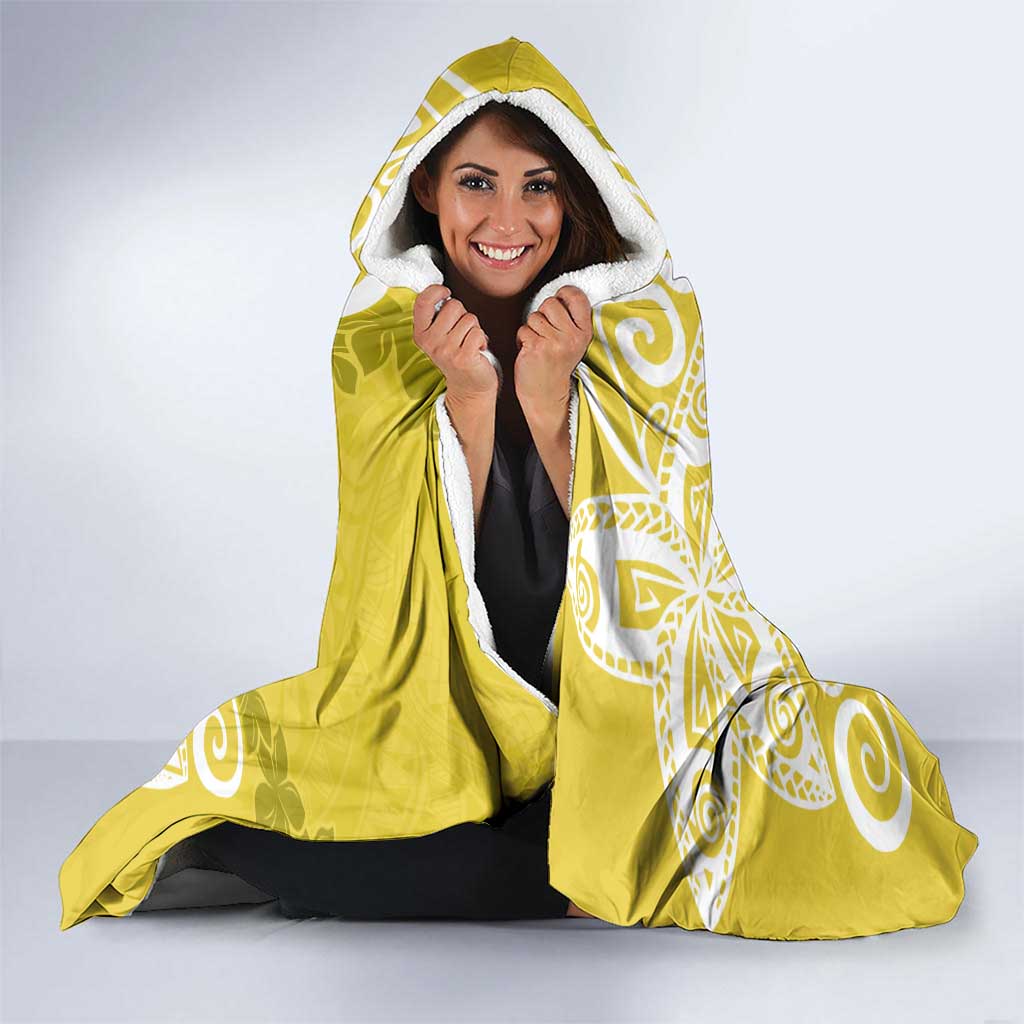 Polynesia Hooded Blanket Yellow Tribal Turtle Floral Pattern LT05 - Polynesian Pride