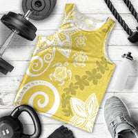 Polynesia Men Tank Top Yellow Tribal Turtle Floral Pattern LT05 - Polynesian Pride