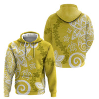 Polynesia Zip Hoodie Yellow Tribal Turtle Floral Pattern LT05 - Polynesian Pride
