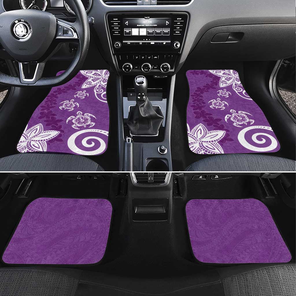 Polynesia Car Mats Purple Tribal Turtle Floral Pattern LT05 Set 4pcs Purple - Polynesian Pride