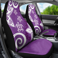 Polynesia Car Seat Cover Purple Tribal Turtle Floral Pattern LT05 - Polynesian Pride