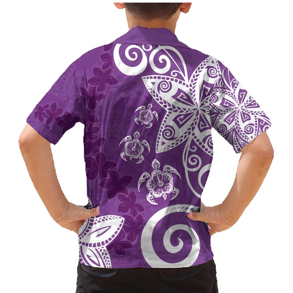 Polynesia Family Matching Mermaid Dress and Hawaiian Shirt Purple Tribal Turtle Floral Pattern LT05 - Polynesian Pride