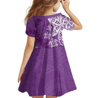 Polynesia Family Matching Tank Maxi Dress and Hawaiian Shirt Purple Tribal Turtle Floral Pattern LT05 - Polynesian Pride