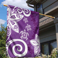Polynesia Garden Flag Purple Tribal Turtle Floral Pattern LT05 - Polynesian Pride