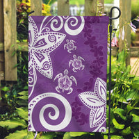 Polynesia Garden Flag Purple Tribal Turtle Floral Pattern LT05 Garden Flag Purple - Polynesian Pride