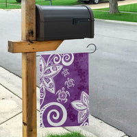 Polynesia Garden Flag Purple Tribal Turtle Floral Pattern LT05 - Polynesian Pride