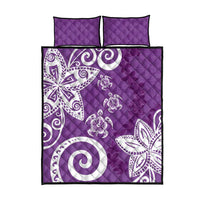 Polynesia Quilt Bed Set Purple Tribal Turtle Floral Pattern LT05 - Polynesian Pride