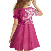 Polynesia Family Matching Off The Shoulder Long Sleeve Dress and Hawaiian Shirt Pink Tribal Turtle Floral Pattern LT05 - Polynesian Pride