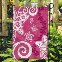 Polynesia Garden Flag Pink Tribal Turtle Floral Pattern LT05 Garden Flag Pink - Polynesian Pride