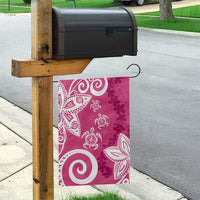Polynesia Garden Flag Pink Tribal Turtle Floral Pattern LT05 - Polynesian Pride
