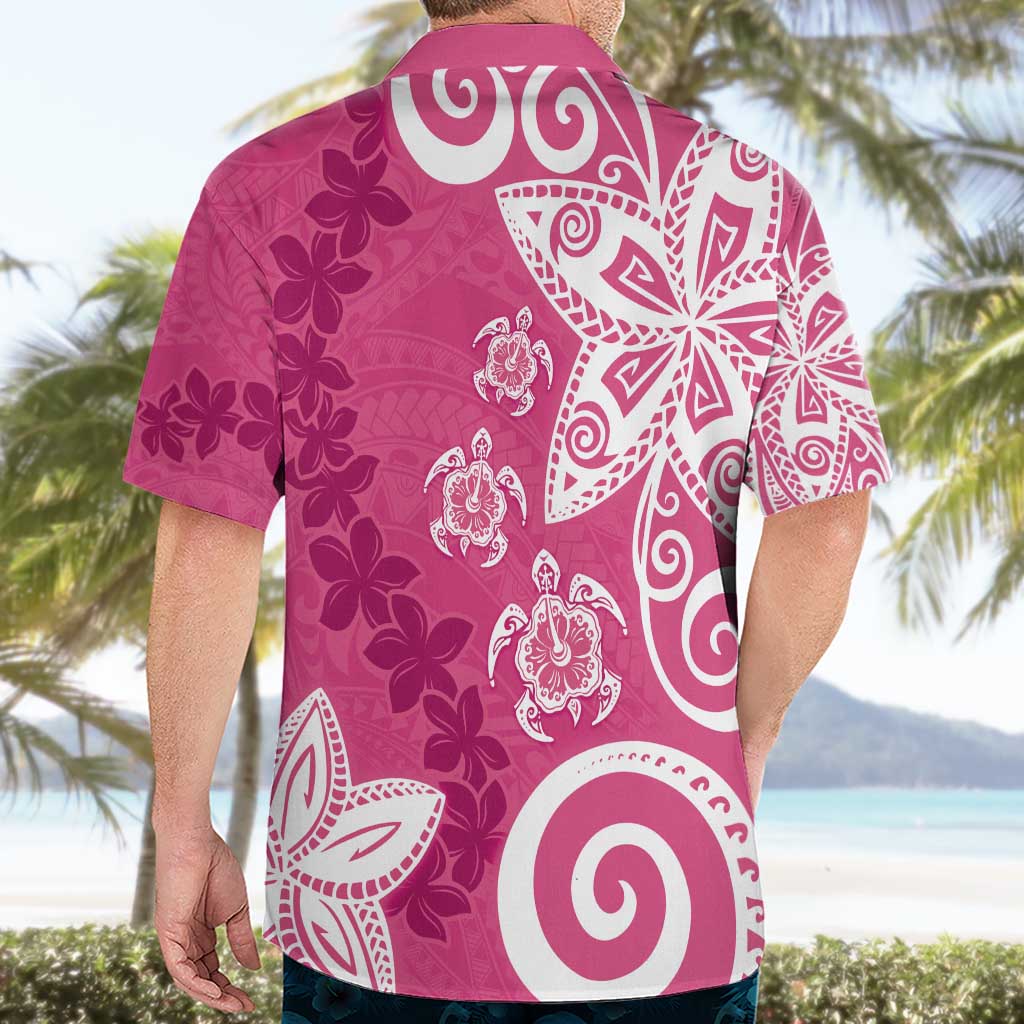 Polynesia Hawaiian Shirt Pink Tribal Turtle Floral Pattern LT05 - Polynesian Pride