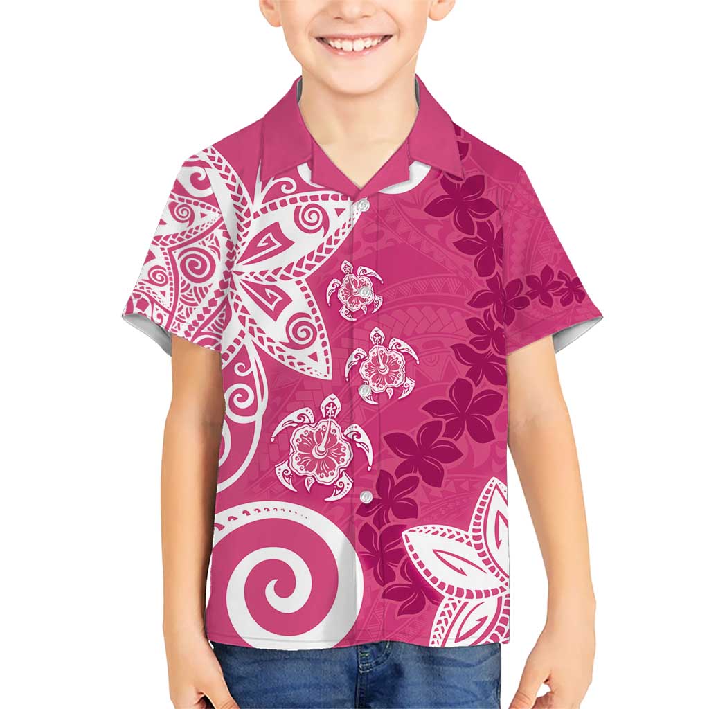 Polynesia Hawaiian Shirt Pink Tribal Turtle Floral Pattern LT05 - Polynesian Pride