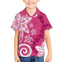 Polynesia Hawaiian Shirt Pink Tribal Turtle Floral Pattern LT05 - Polynesian Pride