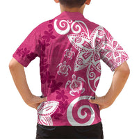 Polynesia Hawaiian Shirt Pink Tribal Turtle Floral Pattern LT05 - Polynesian Pride