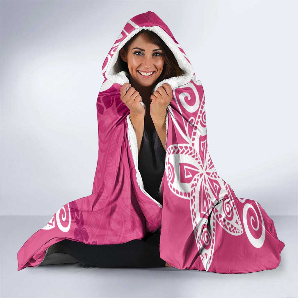 Polynesia Hooded Blanket Pink Tribal Turtle Floral Pattern LT05 - Polynesian Pride