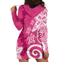Polynesia Hoodie Dress Pink Tribal Turtle Floral Pattern LT05 - Polynesian Pride