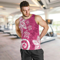 Polynesia Men Tank Top Pink Tribal Turtle Floral Pattern LT05 Pink - Polynesian Pride