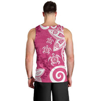 Polynesia Men Tank Top Pink Tribal Turtle Floral Pattern LT05 - Polynesian Pride