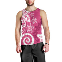 Polynesia Men Tank Top Pink Tribal Turtle Floral Pattern LT05 - Polynesian Pride