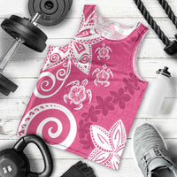 Polynesia Men Tank Top Pink Tribal Turtle Floral Pattern LT05 - Polynesian Pride