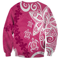 Polynesia Sweatshirt Pink Tribal Turtle Floral Pattern LT05 - Polynesian Pride