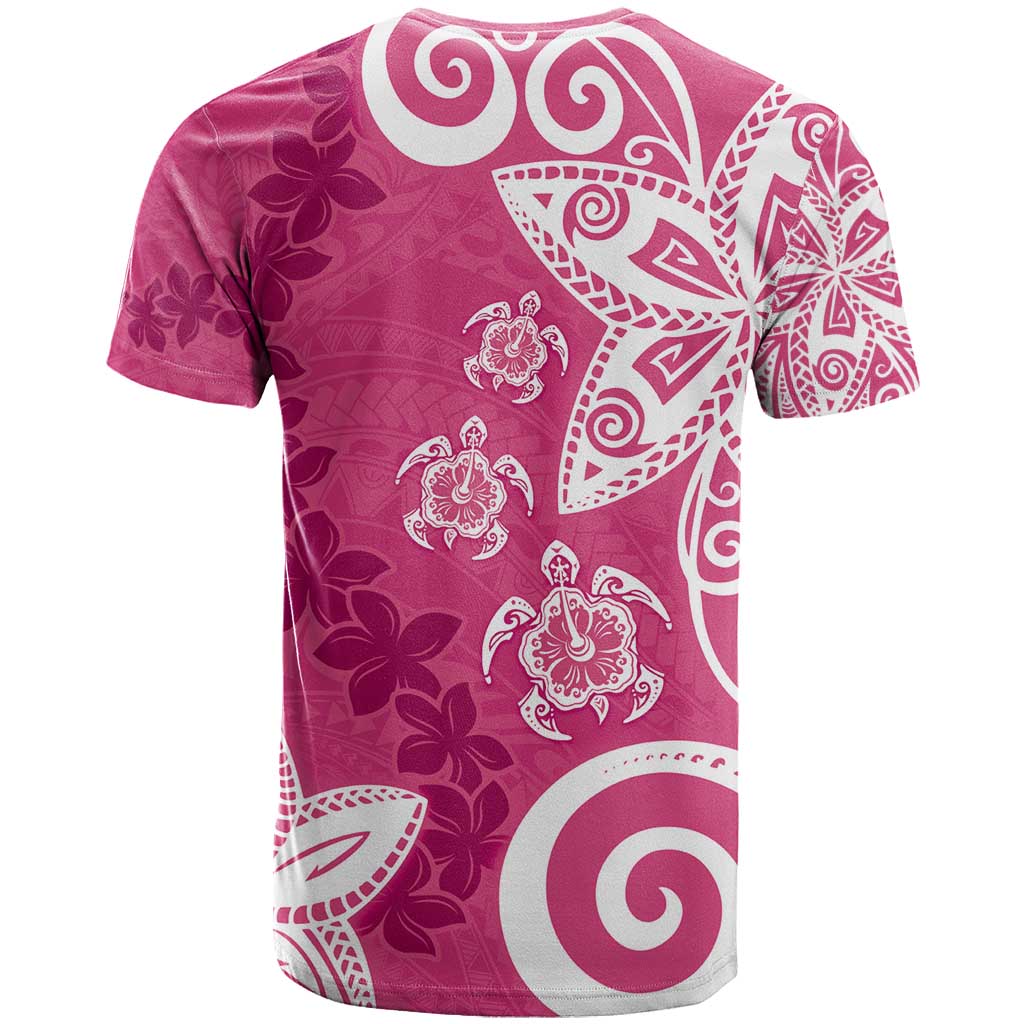 Polynesia T Shirt Pink Tribal Turtle Floral Pattern LT05 - Polynesian Pride