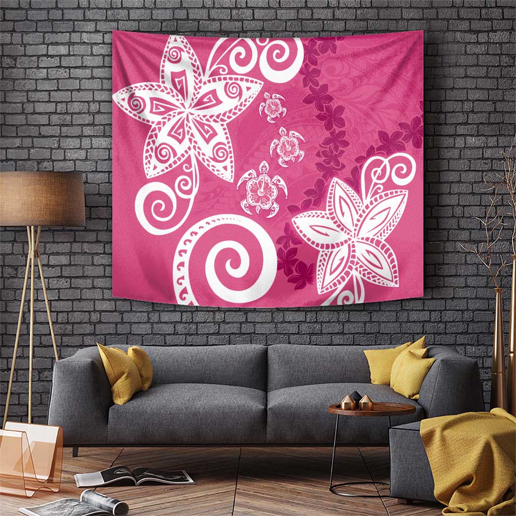 Polynesia Tapestry Pink Tribal Turtle Floral Pattern LT05 Pink - Polynesian Pride