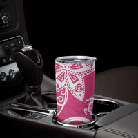 Polynesia Tumbler Cup Pink Tribal Turtle Floral Pattern