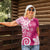 Polynesia Women Polo Shirt Pink Tribal Turtle Floral Pattern