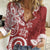 Polynesia Women Casual Shirt Red Tribal Turtle Floral Pattern