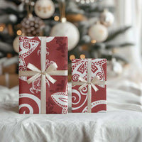 Polynesia Wrapping Paper Red Tribal Turtle Floral Pattern - Polynesian Pride