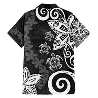 Polynesia Family Matching Long Sleeve Bodycon Dress and Hawaiian Shirt Black Tribal Turtle Floral Pattern LT05 - Polynesian Pride