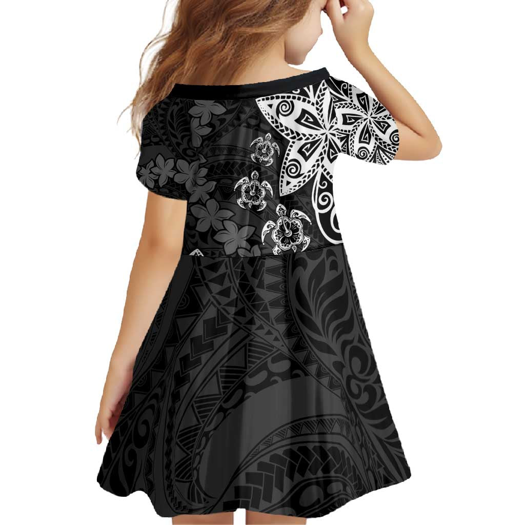 Polynesia Family Matching Tank Maxi Dress and Hawaiian Shirt Black Tribal Turtle Floral Pattern
