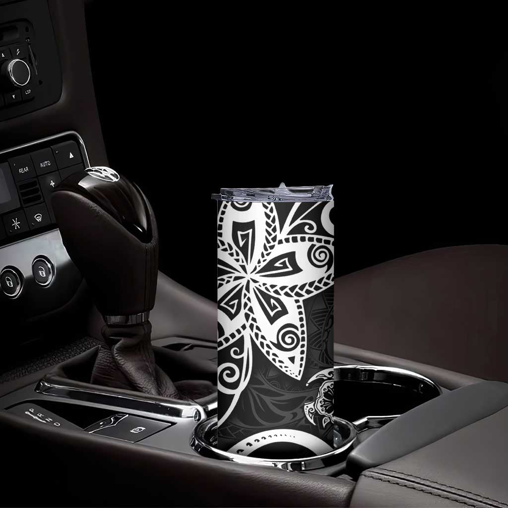 Polynesia Skinny Tumbler Black Tribal Turtle Floral Pattern