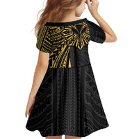 Hawaii And Philippines Family Matching Long Sleeve Bodycon Dress and Hawaiian Shirt Kanaka Maoli With Tribal Sun Together Gold LT05 - Polynesian Pride