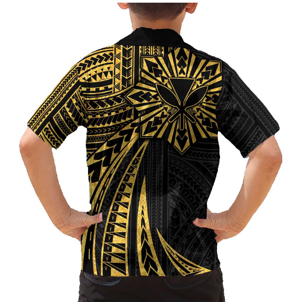 Hawaii And Philippines Family Matching Mermaid Dress and Hawaiian Shirt Kanaka Maoli With Tribal Sun Together Gold LT05 - Polynesian Pride