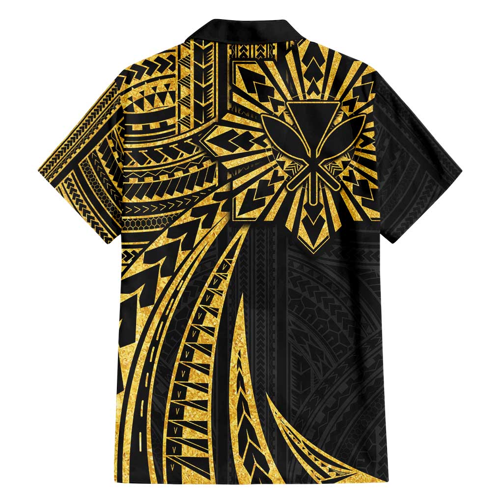 Hawaii And Philippines Family Matching Summer Maxi Dress and Hawaiian Shirt Kanaka Maoli With Tribal Sun Together Gold LT05 - Polynesian Pride