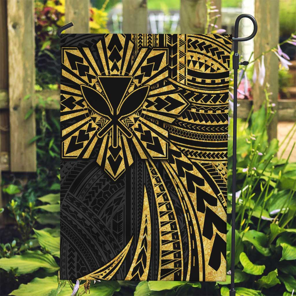 Hawaii And Philippines Garden Flag Kanaka Maoli With Tribal Sun Together Gold LT05 Garden Flag Gold - Polynesian Pride