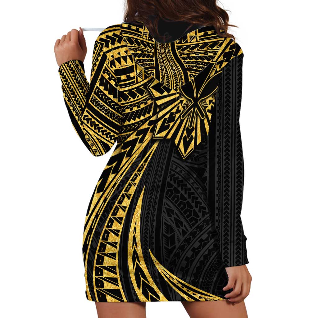 Hawaii And Philippines Hoodie Dress Kanaka Maoli With Tribal Sun Together Gold LT05 - Polynesian Pride