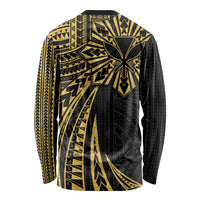 Hawaii And Philippines Long Sleeve Shirt Kanaka Maoli With Tribal Sun Together Gold LT05 - Polynesian Pride