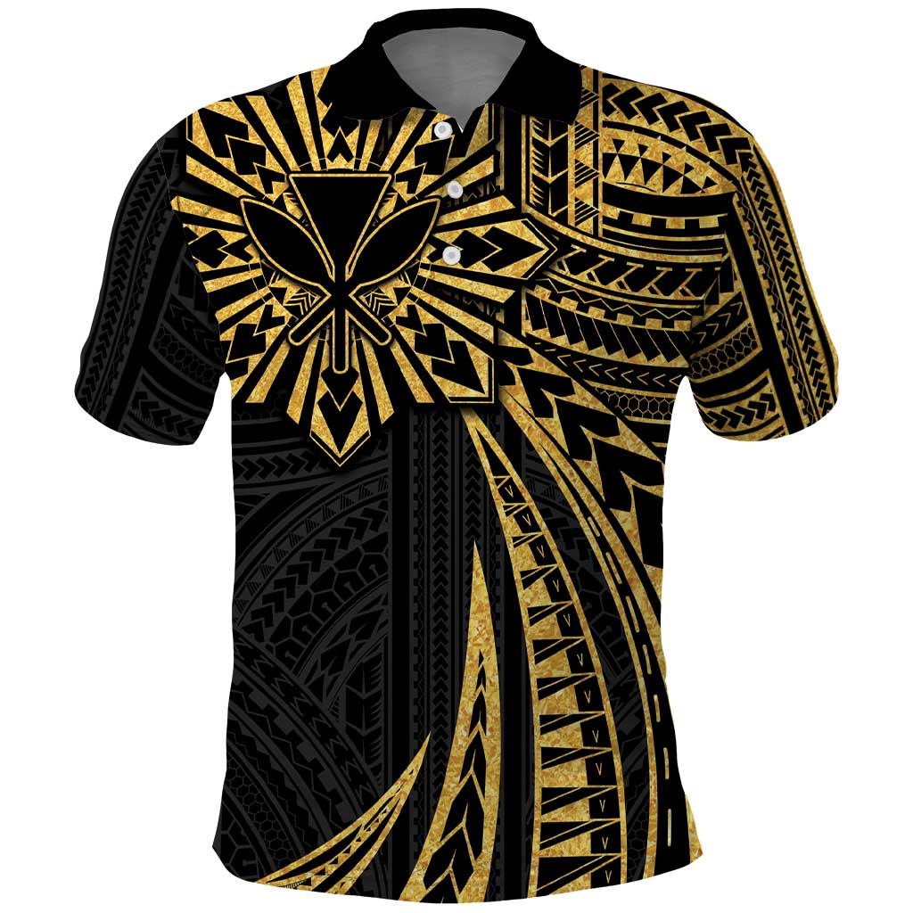 Hawaii And Philippines Polo Shirt Kanaka Maoli With Tribal Sun Together Gold LT05 Gold - Polynesian Pride