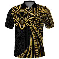 Hawaii And Philippines Polo Shirt Kanaka Maoli With Tribal Sun Together Gold LT05 Gold - Polynesian Pride