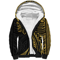 Hawaii And Philippines Sherpa Hoodie Kanaka Maoli With Tribal Sun Together Gold LT05 Unisex Gold - Polynesian Pride