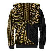 Hawaii And Philippines Sherpa Hoodie Kanaka Maoli With Tribal Sun Together Gold LT05 - Polynesian Pride