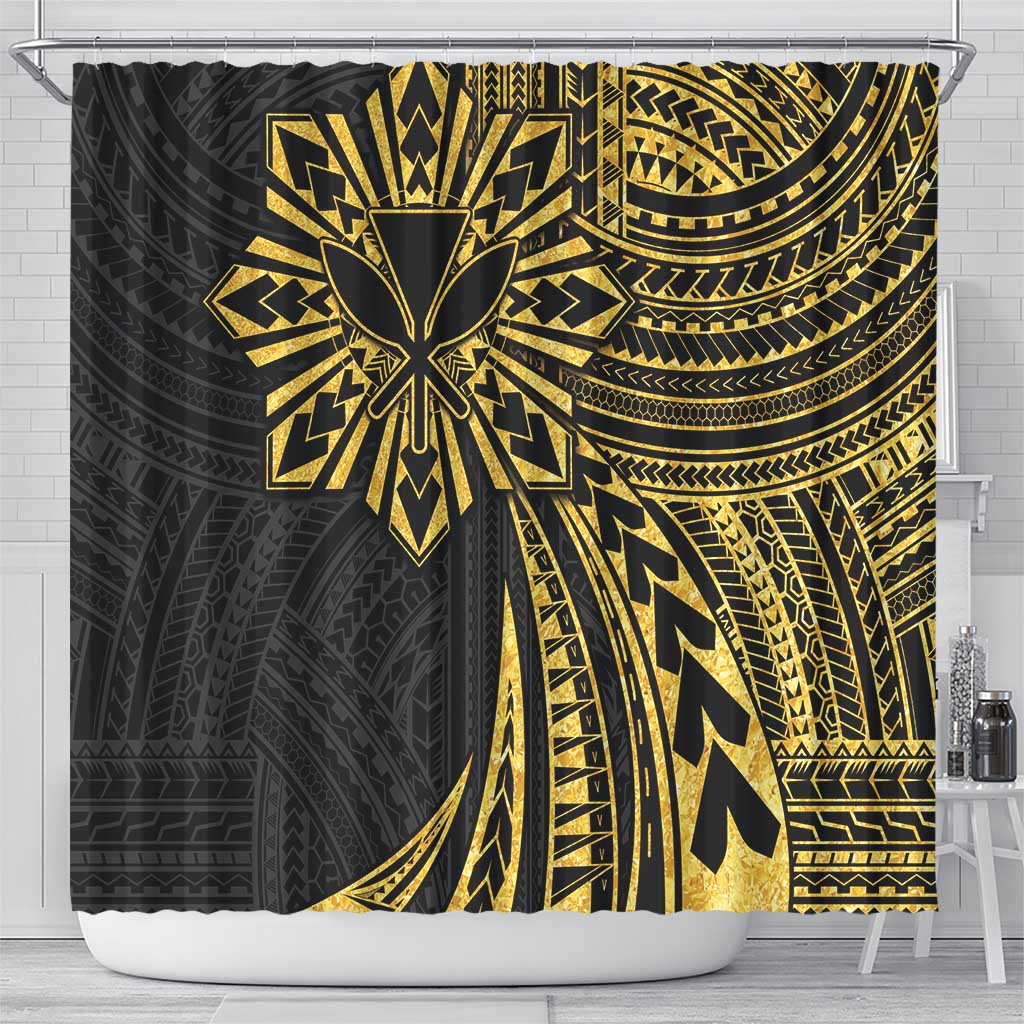 Hawaii And Philippines Shower Curtain Kanaka Maoli With Tribal Sun Together Gold LT05 - Polynesian Pride